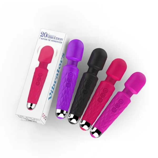 Hot Selling Powerful Female Vibrator Wand Massager 20 Modes & 8 Speeds Wand Massager Clitoris Stimulator Sex Toy Adult Sex Toys