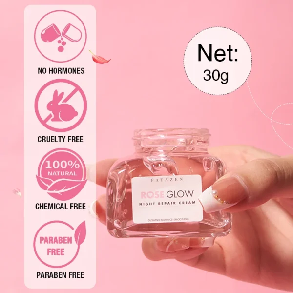 FATAZEN Private Label Natural Rose Jelly Facial Sleeping Mask Anti-Aging Skin Whitening Face Care Clay Gel Mask Mud Face Mask - Image 4