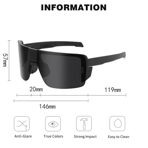 Popular High Quality Cycling Shades Custom Logo Oversize Mirror Gold UV400 Brand Sports Goggles ANSI Z87+ Safety Sunglasses - Image 4