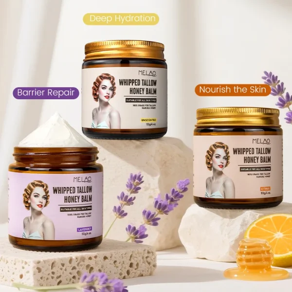Organic Natural Hydrating Dry Skin Soothing Moisturizing Grass-fed Beef Tallow Face for Skin Care Beef Tallow Balm Tallow Cream