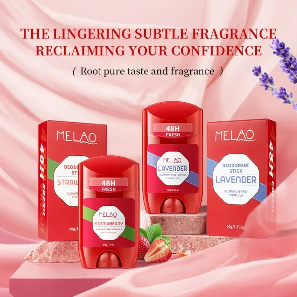 Melao Deodorizer Vegan Deodorant Stick Antiperspirant Lavender Scent Cruelty Free Deodorant Stick 80g for Men - Image 5
