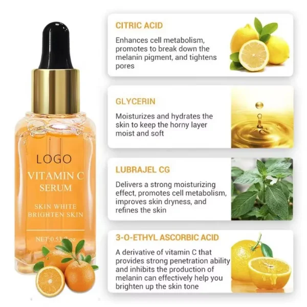 Organic Lightening Vitamin C Facial Serum for Skin Private Label - Image 2