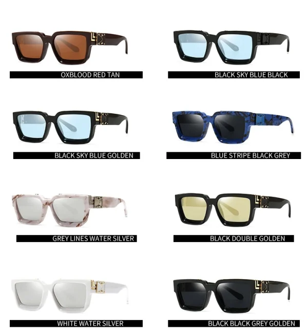 Sunglasses Men Fashion Millionaire Brand Designer Sunglasses Mens Gafas De Sol Square Trendy Luxury Women Sun Glasses - Image 3