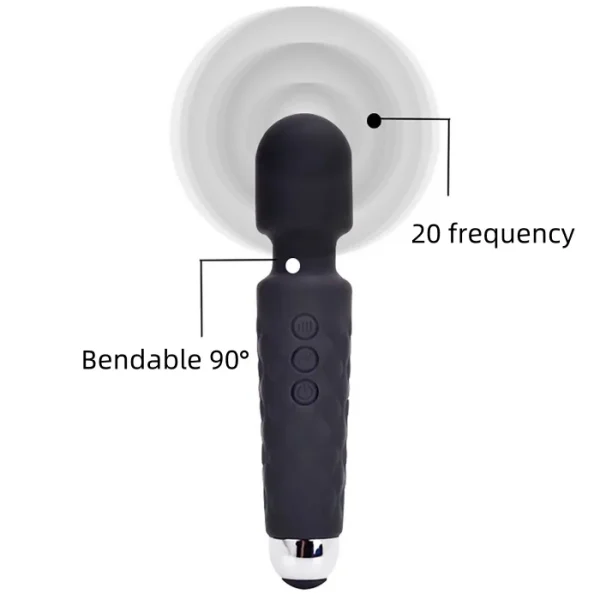 USB-Charged 20-Frequency Dildo Vibrator Wand Sex Toys for G-Spot AV Wand Vibrator - Image 4