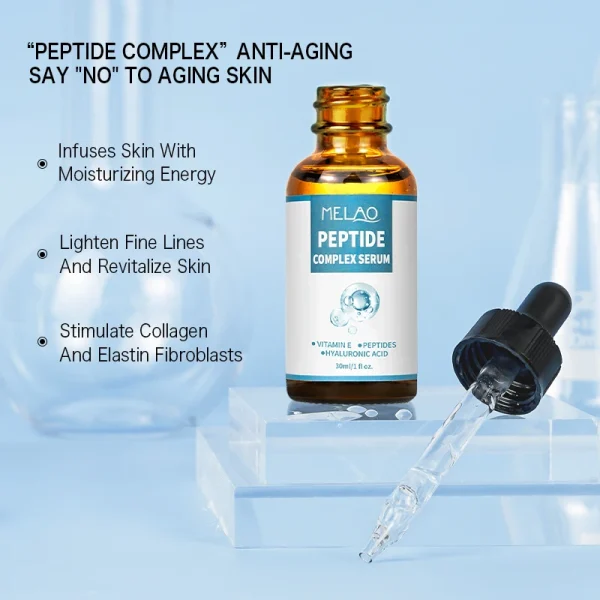 Anti Aging Lift Brightening Skin Care Hyaluronic Acid Vitamin C E Private Label Peptide Collagen Facial Serum - Image 2