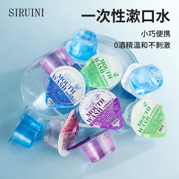 Sachet of Mouthwash Brands Alcohol Free Natural Mini Private Label Travel Size Portable Concentrated Jelly Cup Mouthwash