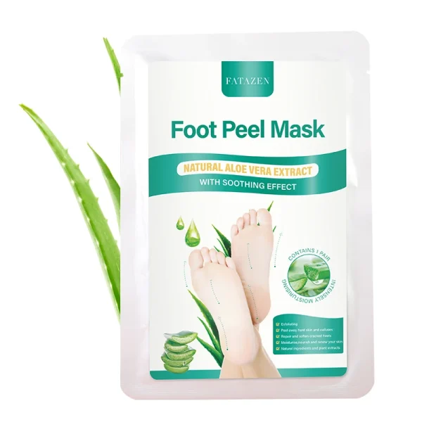 FATAZEN Private Label Organic Aloe Vera Foot Peel Mask Sheet Skincare Peeling Nourishing Exfoliating Foot Mask for Adults - Image 6