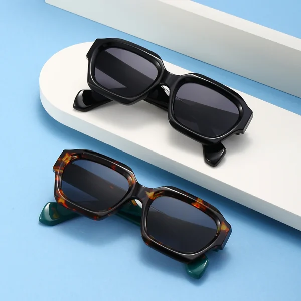 Unique Luxury Thick Frame Sun Glasses High Quality Square Rectangle Sunglasses for Men Women Custom Logo