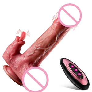 8.7 Inch Realistic Thrusting Dildo Licking Vibrator  Anal Clit G-Spot Stimulation Remote Control Adult Sex Toys for Women