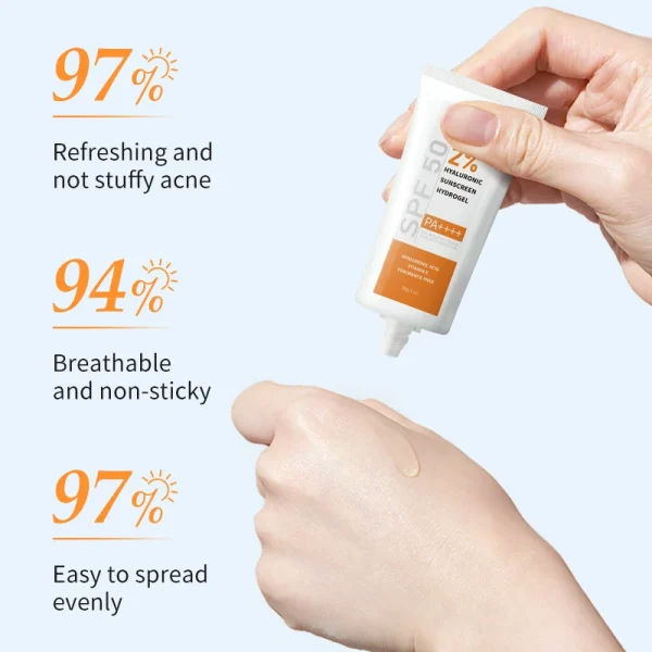 Invisible Private Label Broad Spectrum SPF 50 PA +++ Weightless Oil Free Water & Sweat Resistant Gel Texture Sunscreen - Image 5