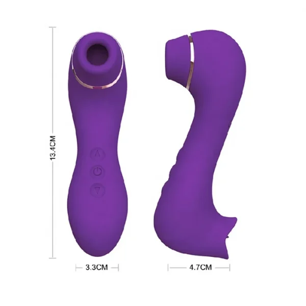 2 in 1 Adult Vibraphone 10-Speed USB Power Sucking & Licking Vibrator Women's Sexual Pleasure Featuring Dildo Vaginal Sex Toys - Image 3
