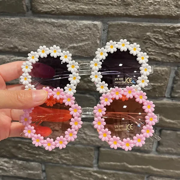 Ins Fashion Daisy Round Children's Sunglasses Girl Flowers Sunglasses Cute Baby Sunglasses - Image 4