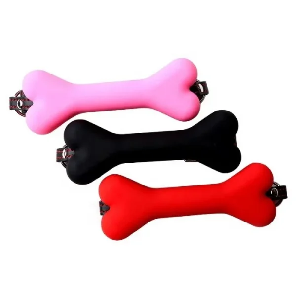 Adult BDSM Bondage Sex Game Toy Silicone Bones Mouth Gag and Leather Harness Ball Gag for Couple SM Sex Toys - Image 3