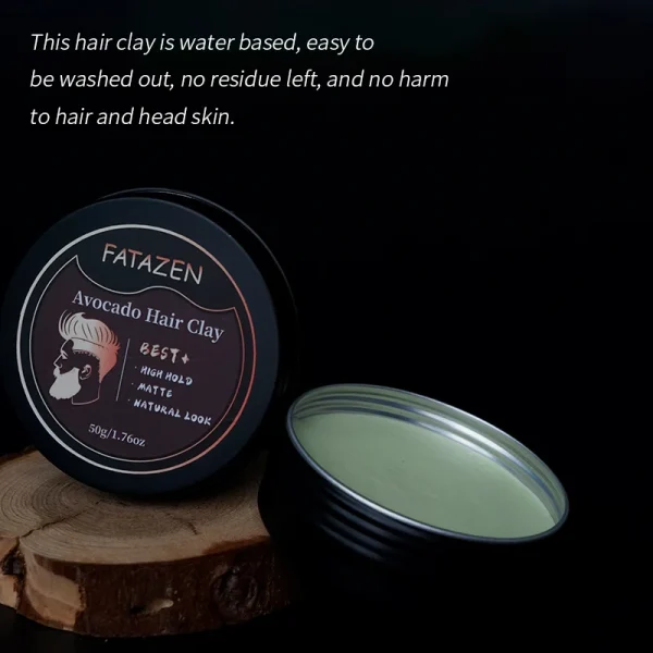 FATAZEN Avocado Bee Wax Matte Shine Finish Original Hold Strong Hair Styling Hair Wax Pomade Men's Hair Clay for Men - Image 6