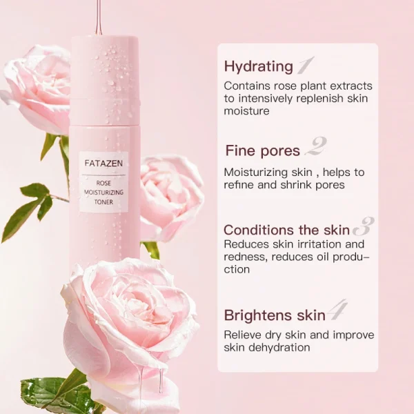 FATAZEN Skin Care Products Hydrating Brightening Rose Facial Toner Private Label Organic Deep Moisturizing Rose Water Face Toner - Image 5