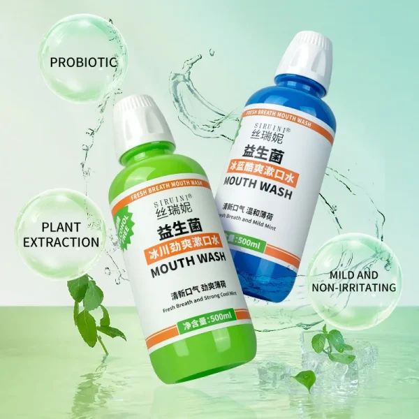 Siruini Private Label Mouthwash 500ml Healthy Gums Clean Mild Cool Mint Antigingivitis Dentist Formulated Mouth Wash - Image 3