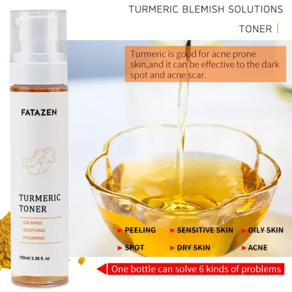 Free Sample Turmeric Dark Spots Toner Spots Eraser Corrector Turmeric Fades Blemishes Dark Spots Remover Acne Remover Toner - Image 3