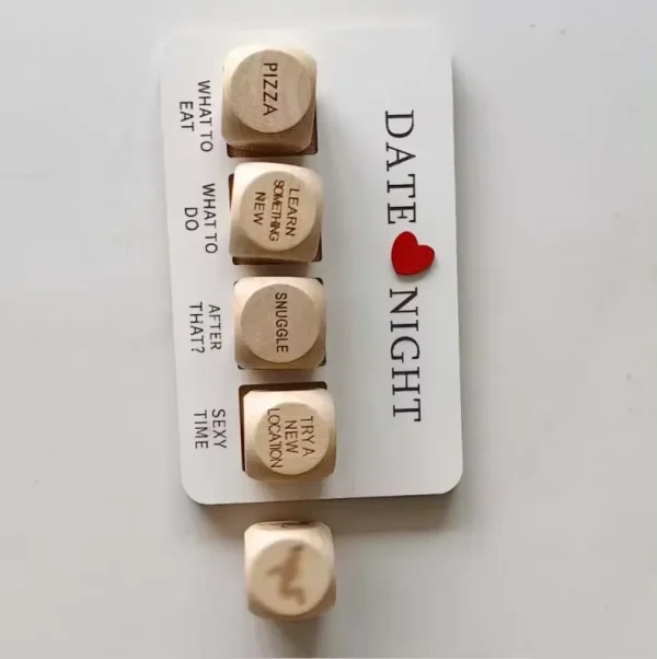 Valentine's Day Gift Ideas 2025 Custom Wooden Dice Set Colorful Cubic Date Night Lover Adult Board Game Fun Romantic Dice Square - Image 3