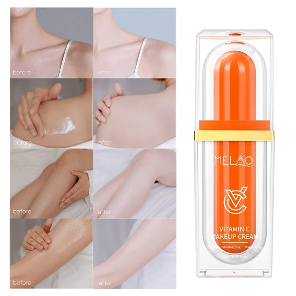 Easy to Use Makeup Foundation Waterproof Skin Full Cover Face Moisturizing Whitening Even Skin Vitamin C Glow Tone up Cream - Image 4