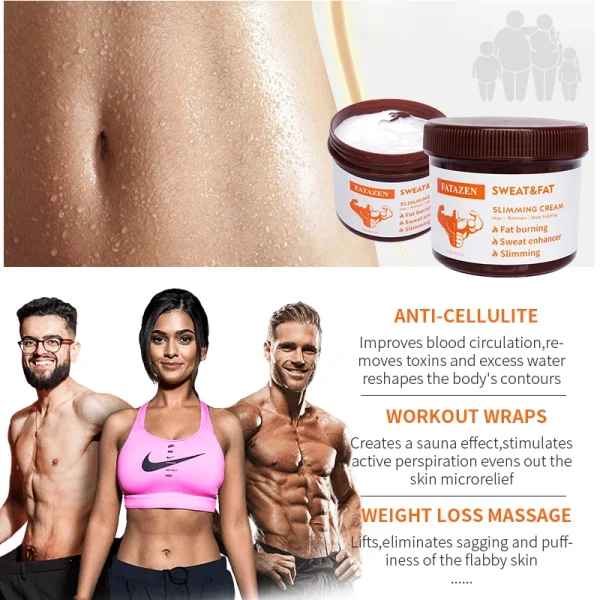 FATAZEN Private Label Slim Cream Weight Loss Fat Burning Slimming Gel Hot Cream Massage Body Cellulite Arm Slimming Cream - Image 4