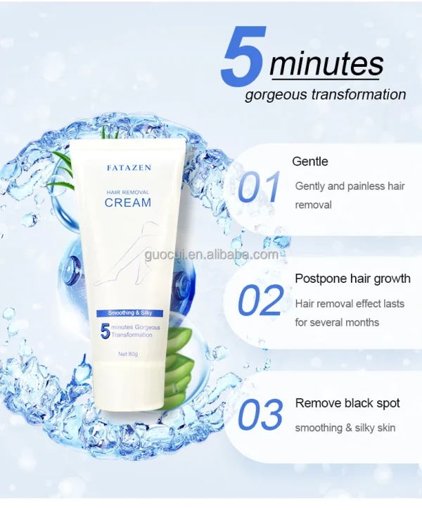 5 Mins Efficiency Private Label Natural Organic Herbal Full Body Painless Depilatory Men and Women Permanent Hair Removal Cream - Image 4