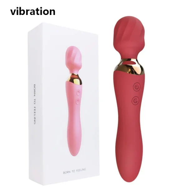 Custom Outlet Powerful Female Vibrator Wand Massager 24 Modes Double Head Wand Vibrator Clit Stimulator Sex Toys Adult Sex Toys - Image 2