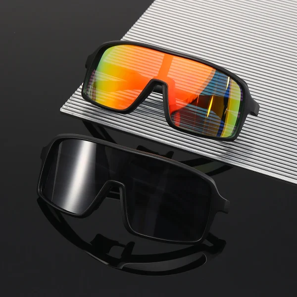 2366  Vintage UV400 High Quality Sunglasses pink Lens Large Frame Sports Sunglasses Cycling Sun Glasses - Image 4
