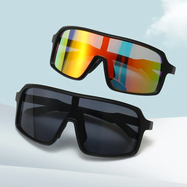 2366  Vintage UV400 High Quality Sunglasses pink Lens Large Frame Sports Sunglasses Cycling Sun Glasses - Image 3