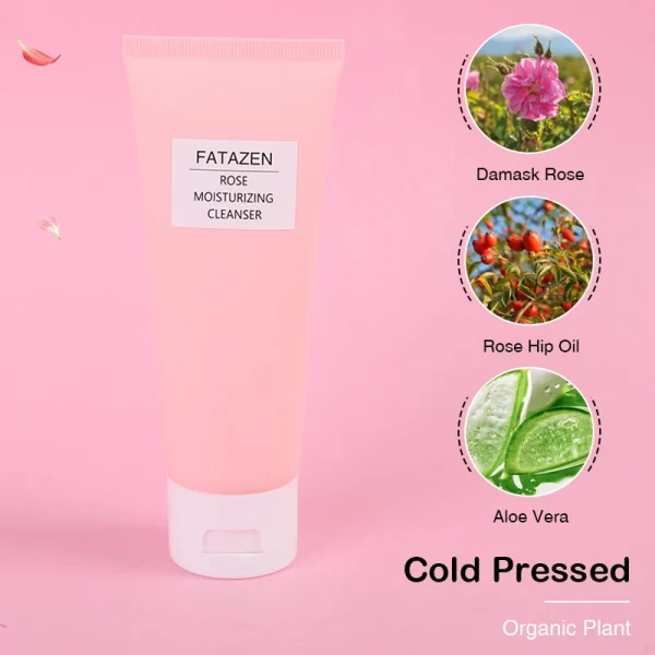 FATAZEN Private Label Deep Moisturizing Foaming Facial Cleanser OEM ODM Anti-Acne Smoothing Face Wash Gel Form for Damaged Skin - Image 4