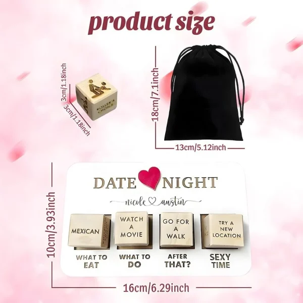 Date Night Dice for Couples Fun Night Dating Decision Dice Wooden Couple Dating Fun Dice Sex Toys - Image 4