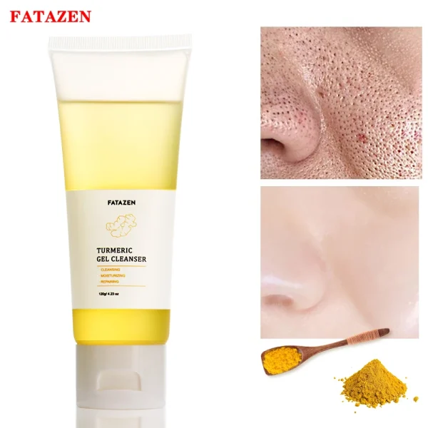Private Label Organic Turmeric Face Wash Peeling Fades Blemishes Acne Removal Deep Pore Whitening Moisturizing Facial Cleanser - Image 4