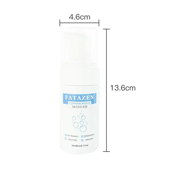 FATAZEN Anti Acne Shrink Pores Salicylic Acid Cleanser Foaming Face Wash Gentle Amino Acid Facial Cleansing Mousse for Oily Skin - Image 6