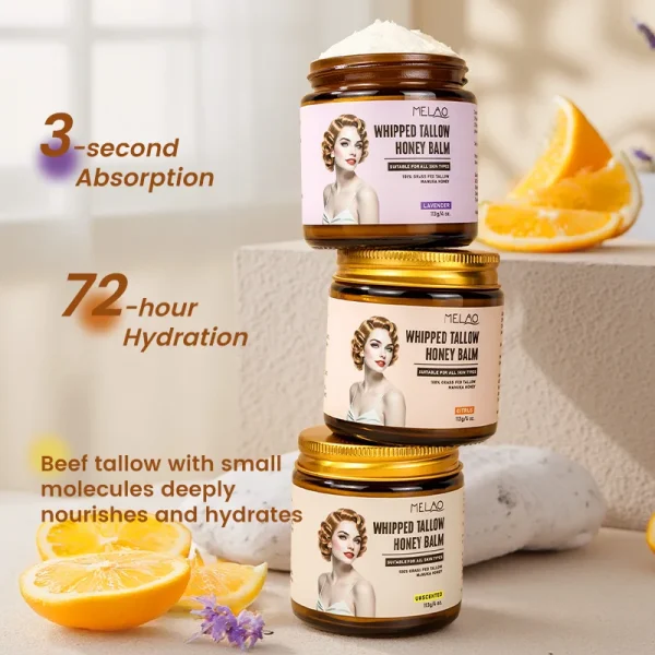 Organic Natural Hydrating Dry Skin Soothing Moisturizing Grass-fed Beef Tallow Face for Skin Care Beef Tallow Balm Tallow Cream - Image 6