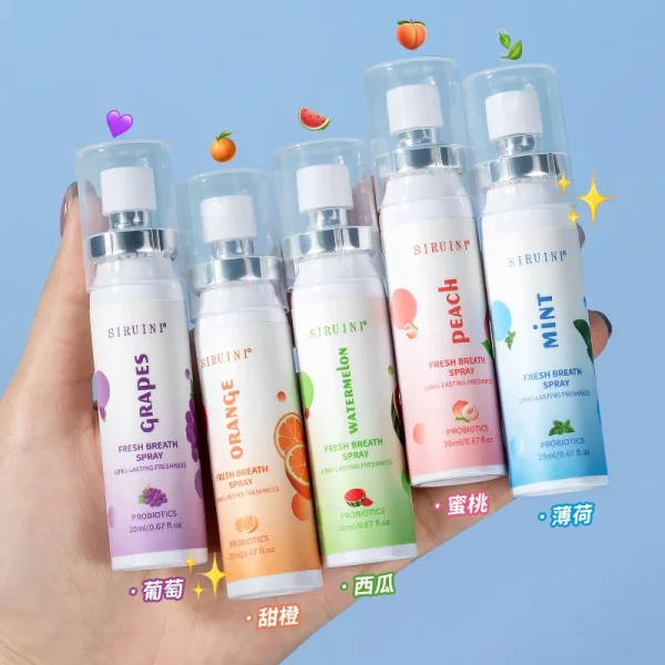 Private Label Oral Hygiene Spray with Multiple Flavor for Bulk Order and FDA Approved Formula Refresher Oral Spray