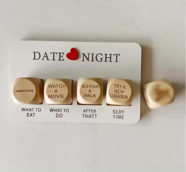 Valentine's Day Gift Ideas 2025 Custom Wooden Dice Set Colorful Cubic Date Night Lover Adult Board Game Fun Romantic Dice Square - Image 5