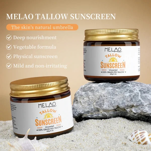 Korean Skin Care Products 100% Grass Fed Beef Tallow Sunscreen Sunblock Private Label Makeup Face Beauty Cosmetics - Image 4