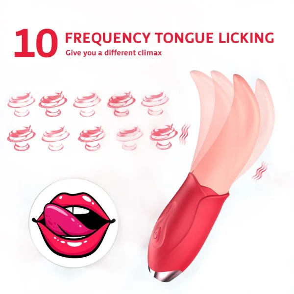 PINKZOOM Mouth Licking Tongue Vibrator Sex Toy for Women Nipple G Spot Clitoral Vibrators - Image 6
