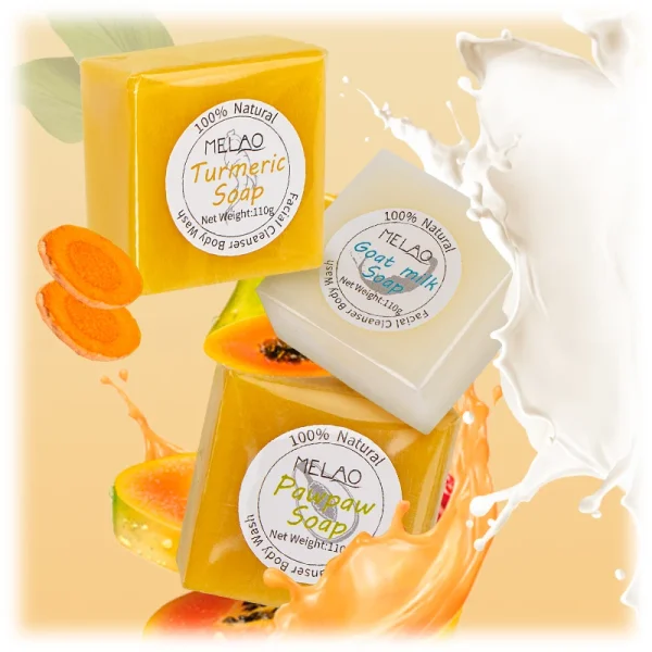 Facial Cleanser Vitamins Anti Aging Korean Skin Care Cosmetic Beauty Face Skin Care Whitening Skin Care Products Turmeric Soap - Image 4