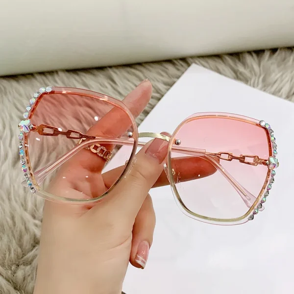 Fashionable Sunglasses for Girls New Arrival Summer Women Candy Color Sun Eyeglasses Gradient Pink Lens - Image 6