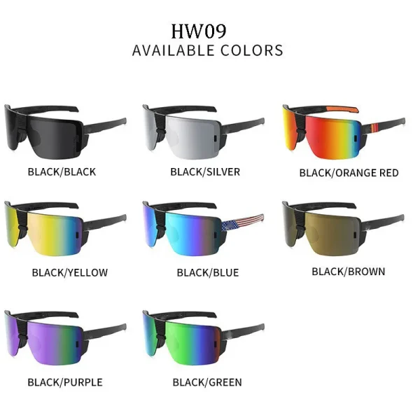 Popular High Quality Cycling Shades Custom Logo Oversize Mirror Gold UV400 Brand Sports Goggles ANSI Z87+ Safety Sunglasses - Image 5