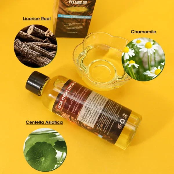 FATAZEN New Arrive Black Skin Strong Bleaching Oil Dead Skin Remover Body Face Care Extra Strong Whitening Yellow Peeling Oil - Image 4