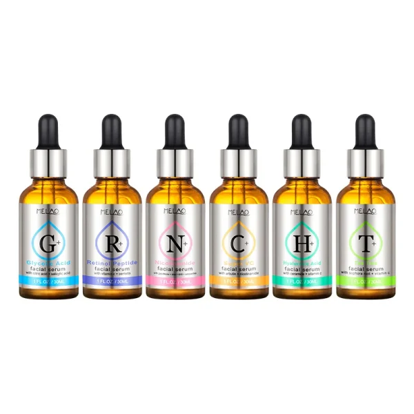 Serum Vitamin C Glycollic Acid Nicotinamide Tea Tree Oil Serum Hyaluronic Acid and Retinol Serum With Glass Bottle 30ml - Image 6