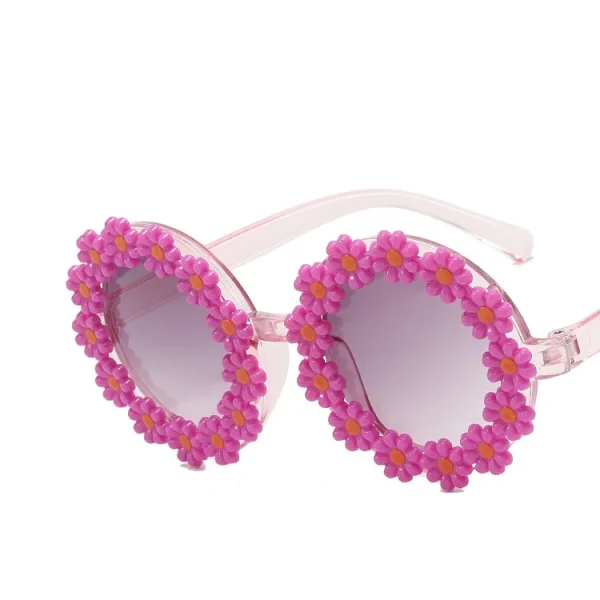 Ins Fashion Daisy Round Children's Sunglasses Girl Flowers Sunglasses Cute Baby Sunglasses - Image 5