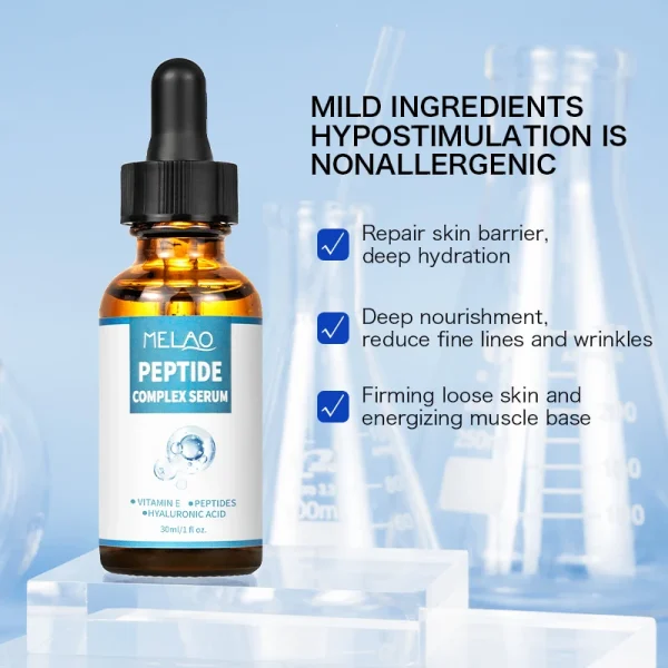 Anti Aging Lift Brightening Skin Care Hyaluronic Acid Vitamin C E Private Label Peptide Collagen Facial Serum - Image 6