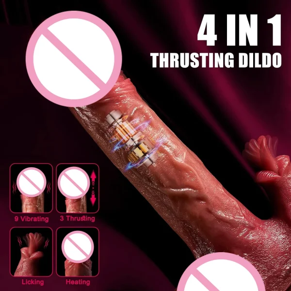 8.7 Inch Realistic Thrusting Dildo Licking Vibrator  Anal Clit G-Spot Stimulation Remote Control Adult Sex Toys for Women - Image 3