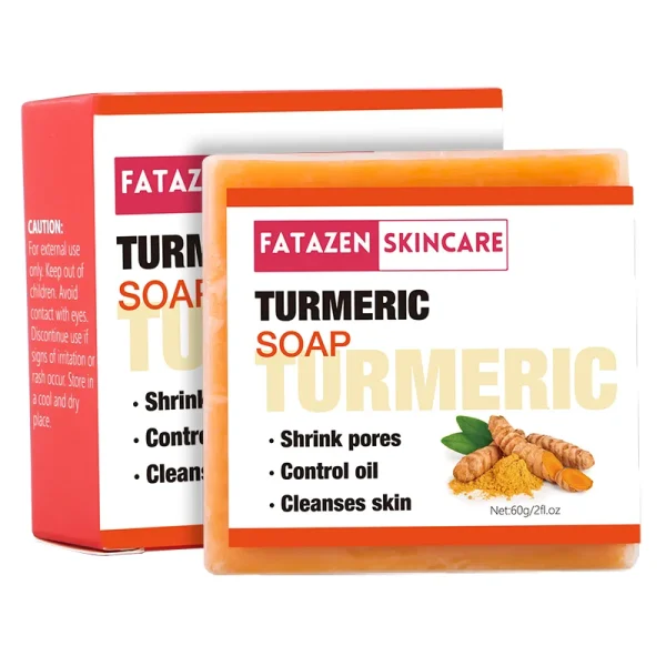 Deep Cleaning 100g Organic Natural Bleaching Skin Whitening Turmeric Soap Bar OEM Skin Care Anti Acne Handmade Face Bath Soap - Image 6