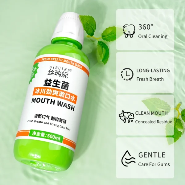 Siruini Private Label Mouthwash 500ml Healthy Gums Clean Mild Cool Mint Antigingivitis Dentist Formulated Mouth Wash - Image 4