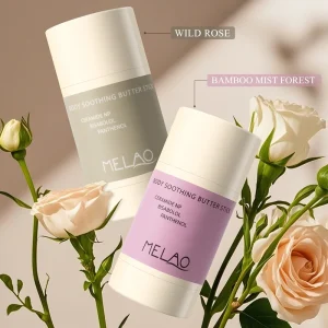 MELAO Private Label Vitamin C Lightening Firming Bleaching Cream Women Body Lotion Whitening Lotion BODY SOOTHING BUTTER STICK