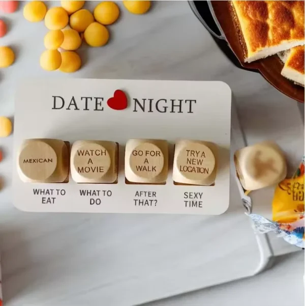 Valentine's Day Gift Ideas 2025 Custom Wooden Dice Set Colorful Cubic Date Night Lover Adult Board Game Fun Romantic Dice Square - Image 4