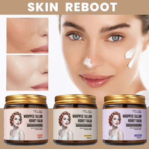 Organic Natural Hydrating Dry Skin Soothing Moisturizing Grass-fed Beef Tallow Face for Skin Care Beef Tallow Balm Tallow Cream - Image 3